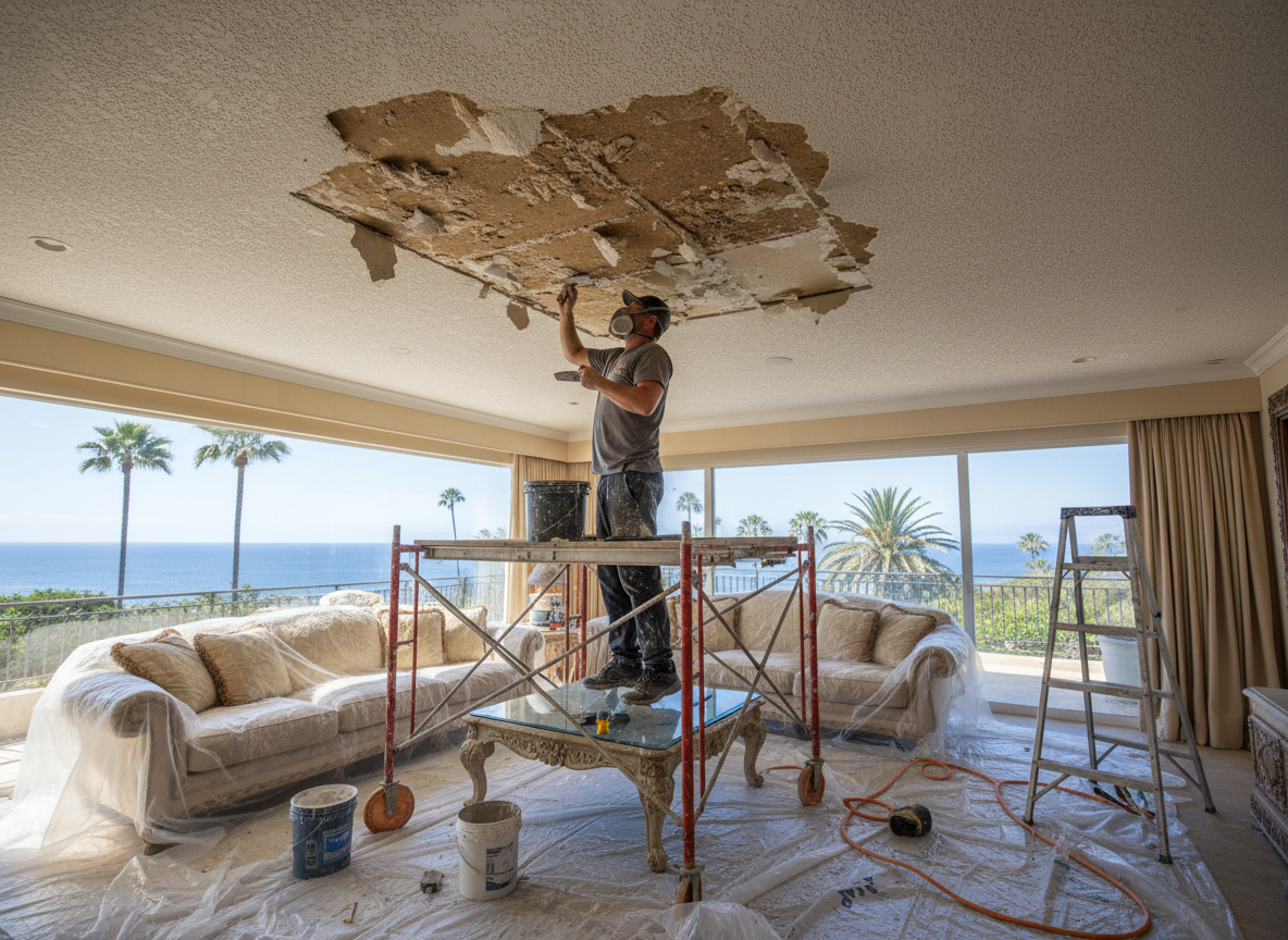 Ceiling Water Damage Repair in Corona Del Mar, CA